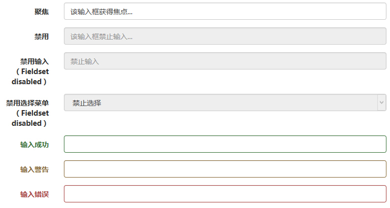 Bootstrap 表单控件状态