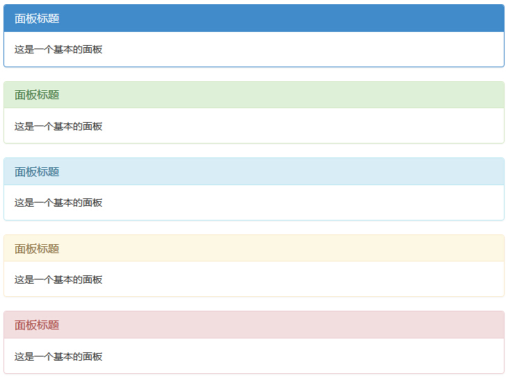 Bootstrap 带语境色彩的面板