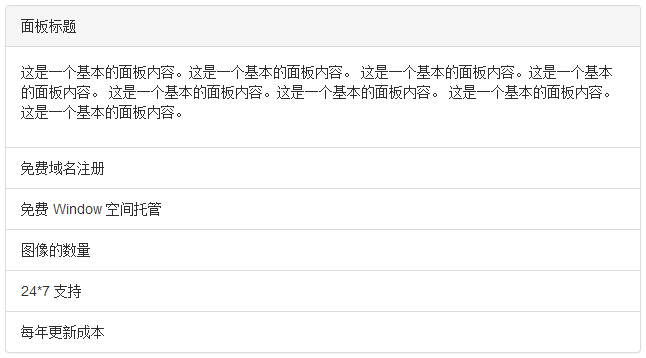 Bootstrap带列表组的面板