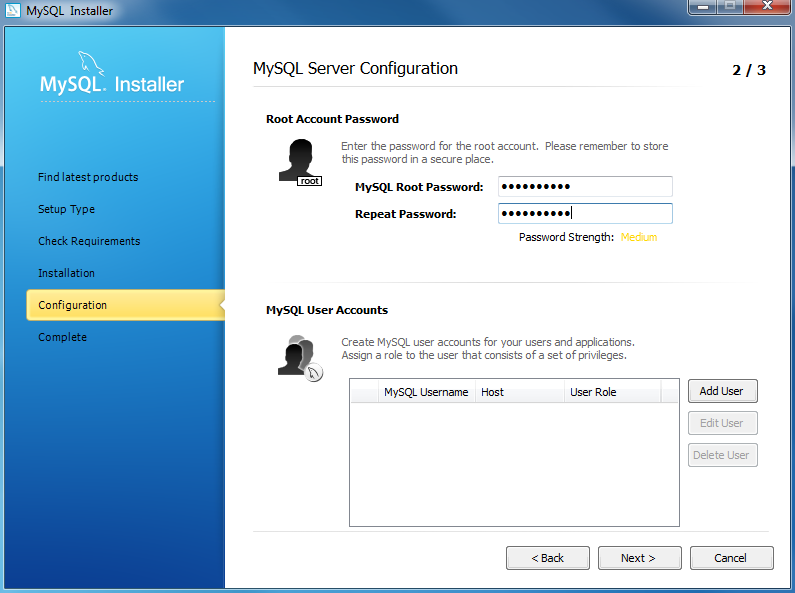 安装MySQL步骤8.1  -  MySQL服务器配置