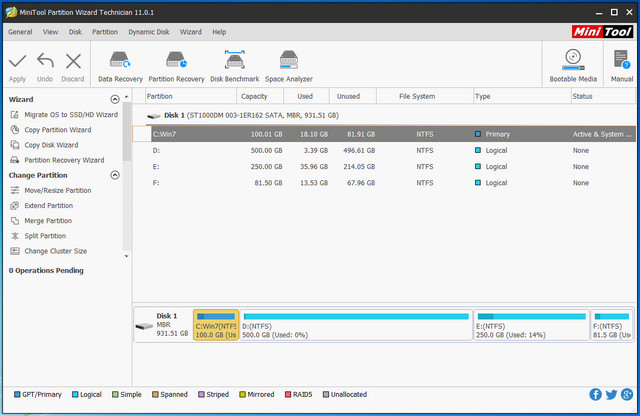 MiniTool Partition Wizard Technician 11.0.1 特别版