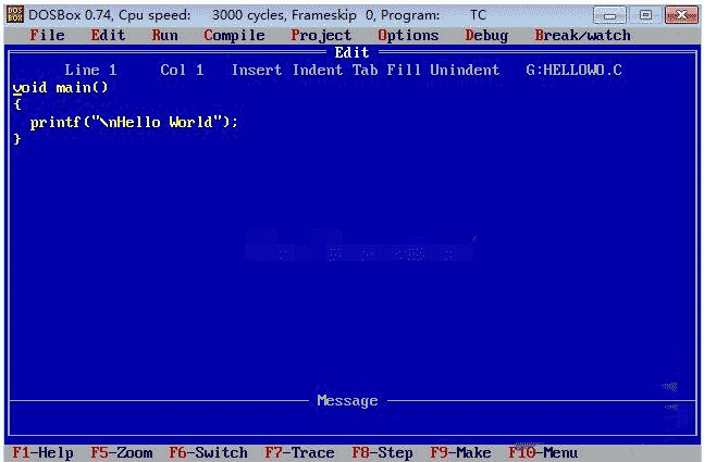 Turbo C 2.0 dosbox版 支持win7