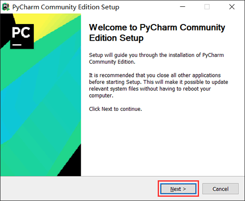 PyCharm开始安装界面