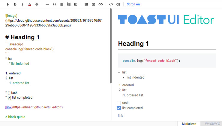 一款所见即所得的Markdown编辑器-tui.editor